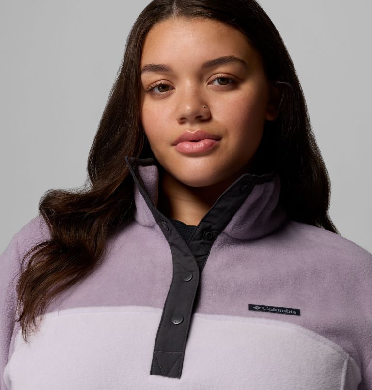Women's Benton Springs Half Snap Pullover Fleece II - Plus Size, Color: Lavender Pearl, Shale Purple, Shark, image 5