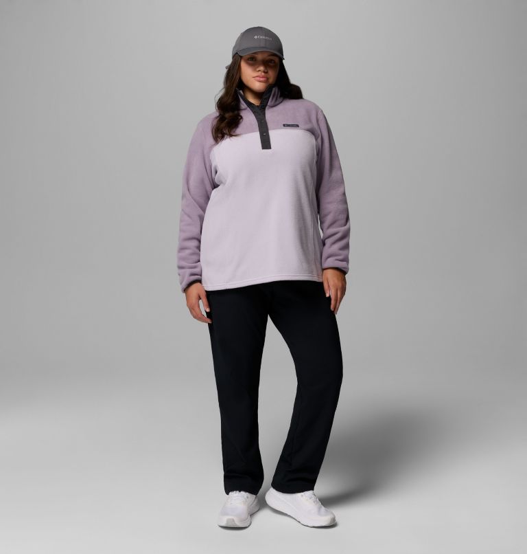 Women's Benton Springs Half Snap Pullover Fleece II - Plus Size, Color: Lavender Pearl, Shale Purple, Shark, image 2