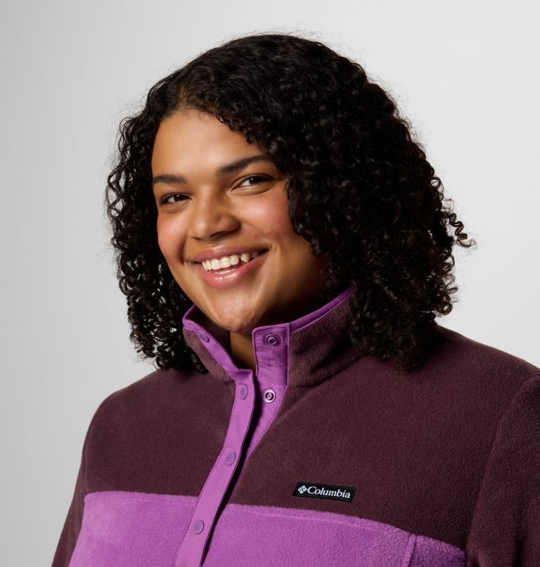 Women's Benton Springs Half Snap Pullover Fleece II - Plus Size, Color: Razzle, Moonvista, image 4