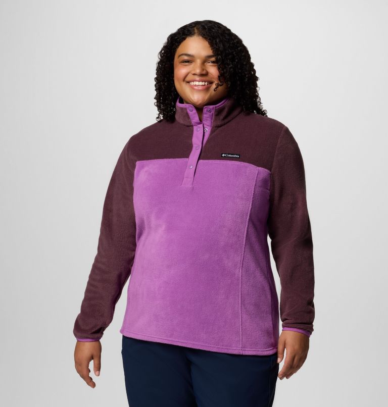 Women's Benton Springs Half Snap Pullover Fleece II - Plus Size, Color: Razzle, Moonvista, image 1
