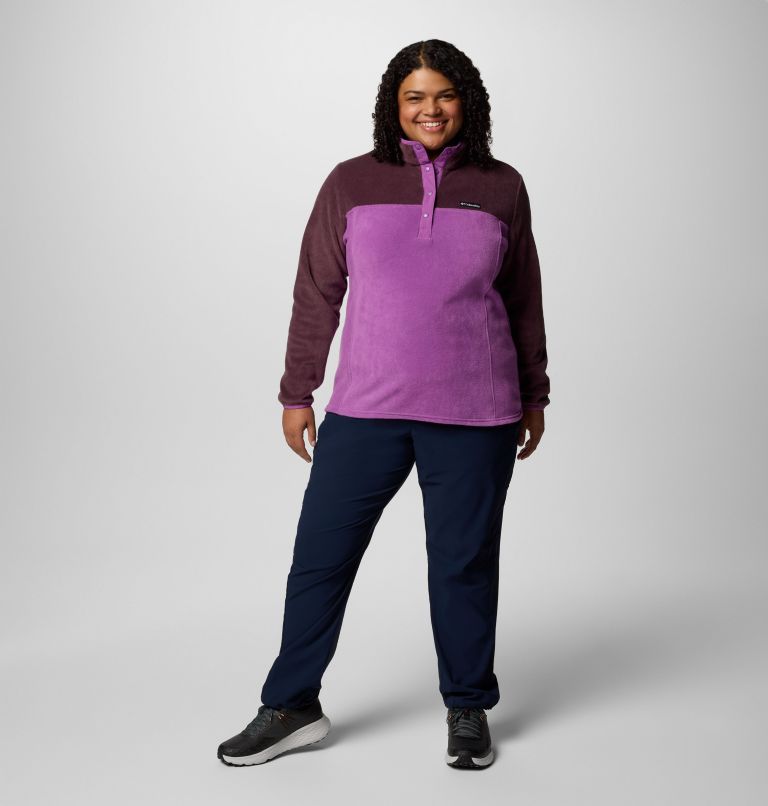 Women's Benton Springs Half Snap Pullover Fleece II - Plus Size, Color: Razzle, Moonvista, image 5