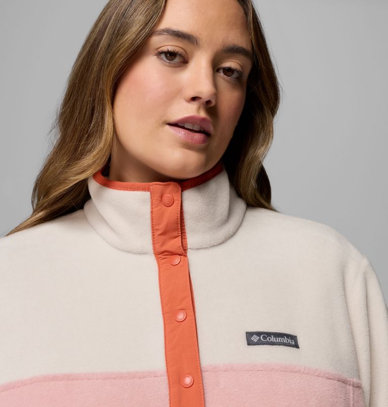 Women's Benton Springs Half Snap Pullover Fleece II - Plus Size, Color: Eraser Pink, Dark Stone, Tuscan, image 5