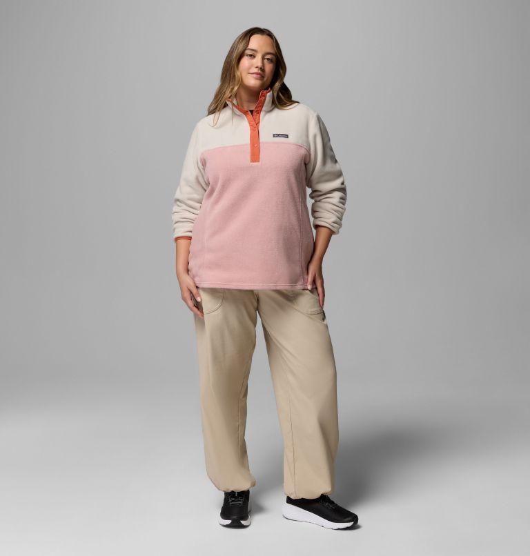 Women's Benton Springs Half Snap Pullover Fleece II - Plus Size, Color: Eraser Pink, Dark Stone, Tuscan, image 2