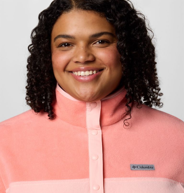 Women's Benton Springs Half Snap Pullover Fleece II - Plus Size, Color: Pink Sand, Alpenglow, image 4