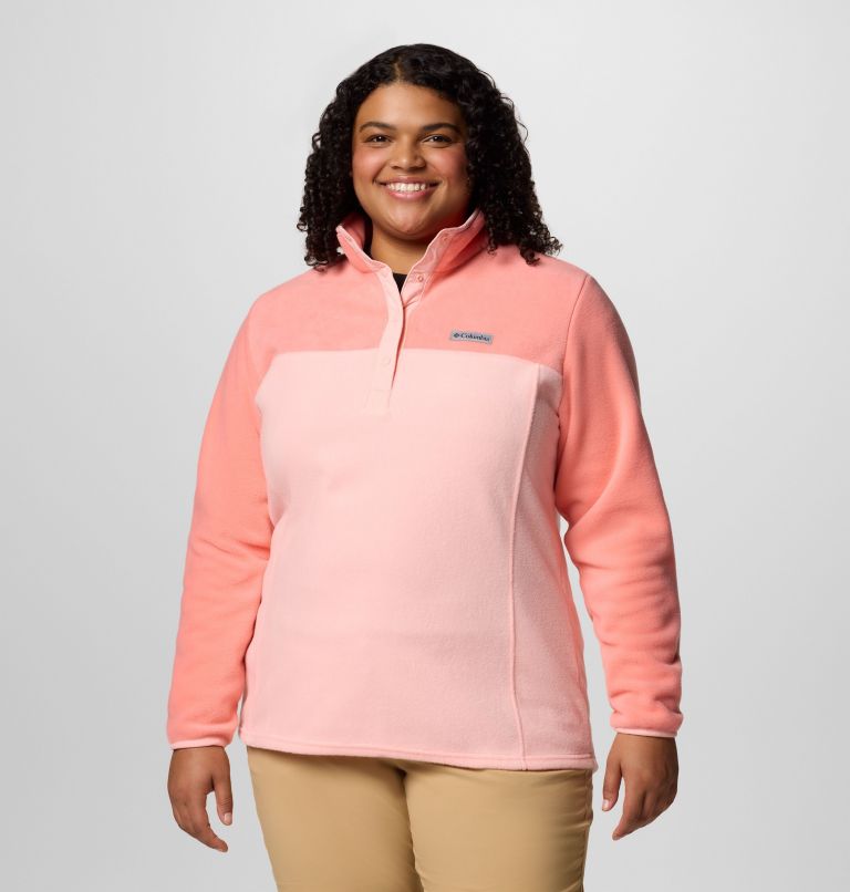 Women's Benton Springs Half Snap Pullover Fleece II - Plus Size, Color: Pink Sand, Alpenglow, image 1