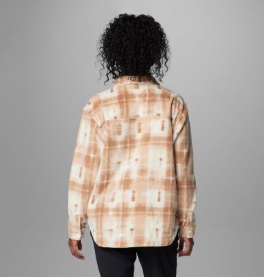 Women's Benton Springs Fleece Shirt Jacket, Color: Camel Brown Omblur, image 6