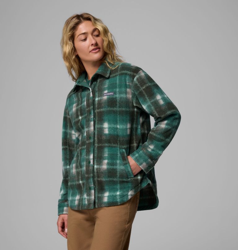 Women's Benton Springs Shirt Jacket II, Color: Rain Forest Omblur, image 4