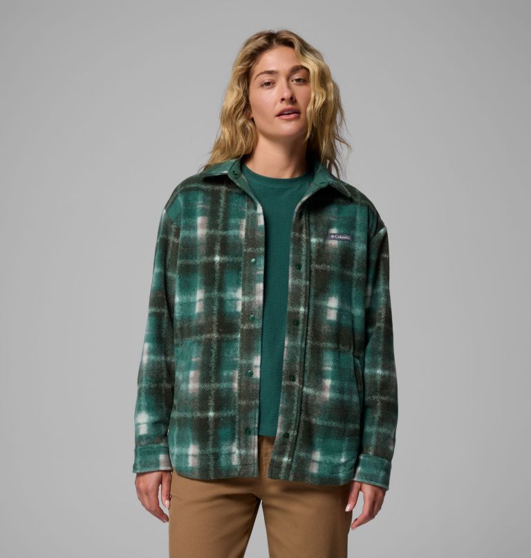 Women's Benton Springs Shirt Jacket II, Color: Rain Forest Omblur, image 5