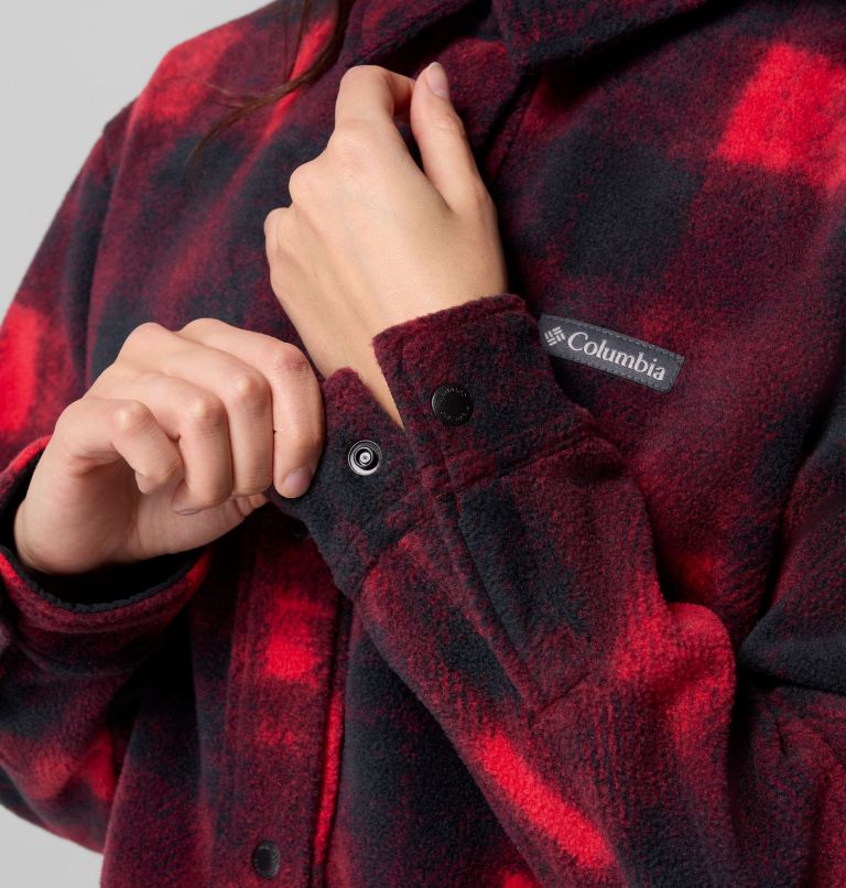Women's Benton Springs Shirt Jacket II, Color: Mountain Red Omblur Tonal, image 6