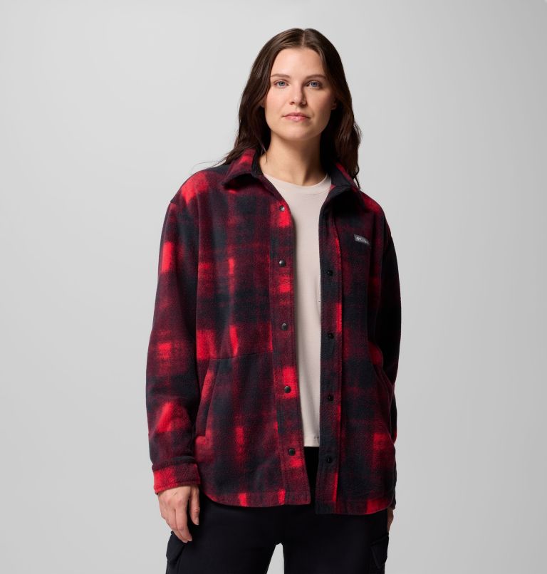 Women's Benton Springs Shirt Jacket II, Color: Mountain Red Omblur Tonal, image 7