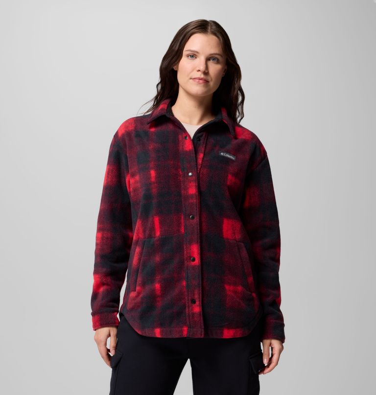 Women's Benton Springs Shirt Jacket II, Color: Mountain Red Omblur Tonal, image 1