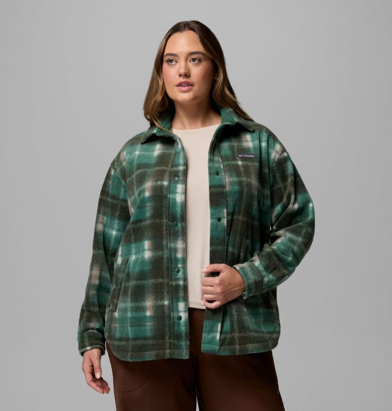 Women's Benton Springs Shirt Jacket II - Plus Size, Color: Rain Forest Omblur, image 5