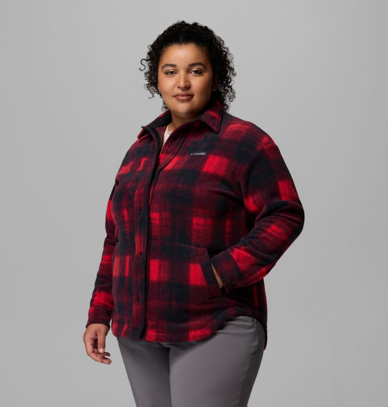 Women's Benton Springs Shirt Jacket II - Plus Size, Color: Mountain Red Omblur Tonal, image 4