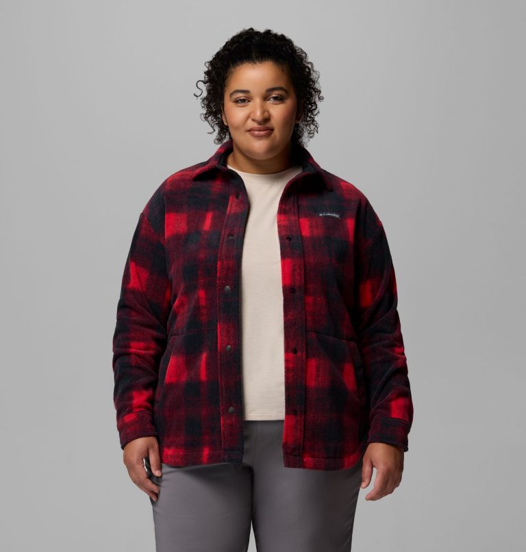 Women's Benton Springs Shirt Jacket II - Plus Size, Color: Mountain Red Omblur Tonal, image 5