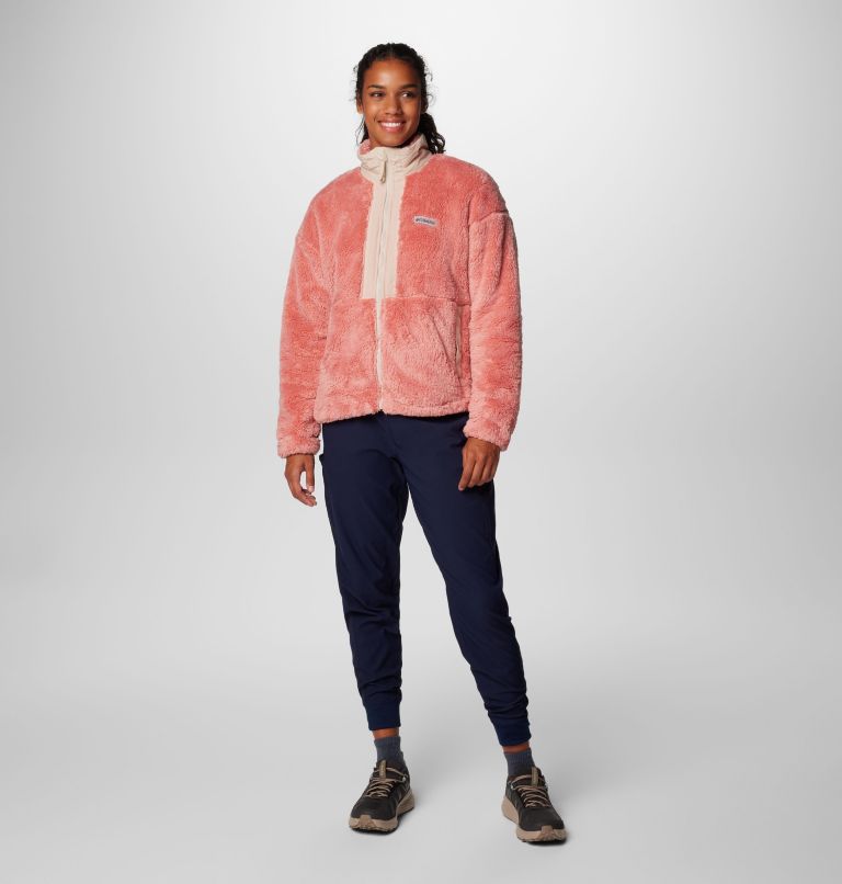 Women's Boundless Discovery Sherpa Full Zip II Jacket, Color: Pink Agave, Dark Stone, image 3