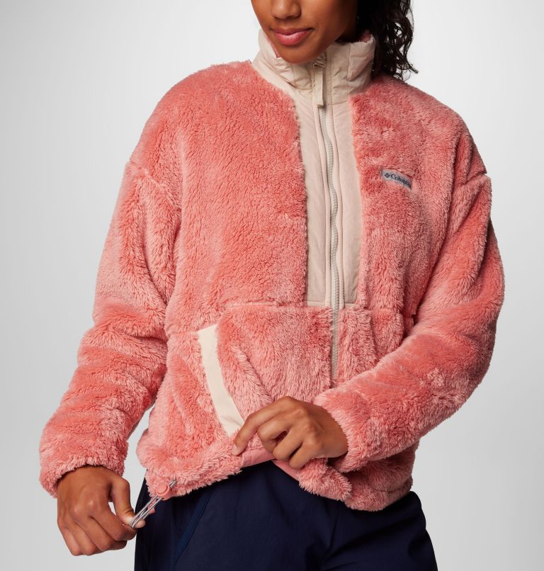 Women's Boundless Discovery Sherpa Full Zip II Jacket, Color: Pink Agave, Dark Stone, image 6