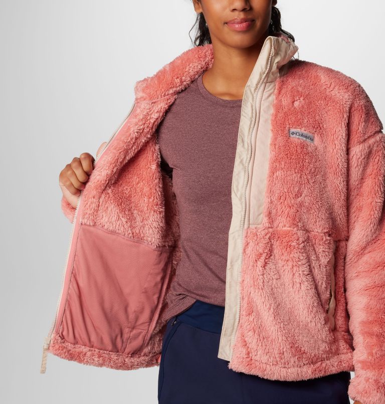 Women's Boundless Discovery Sherpa Full Zip II Jacket, Color: Pink Agave, Dark Stone, image 7