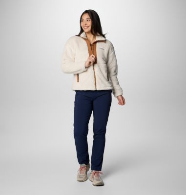 Chaqueta de forro polar sherpa Boundless Discovery II para mujer, Color: Chalk, Camel Brown, image 11