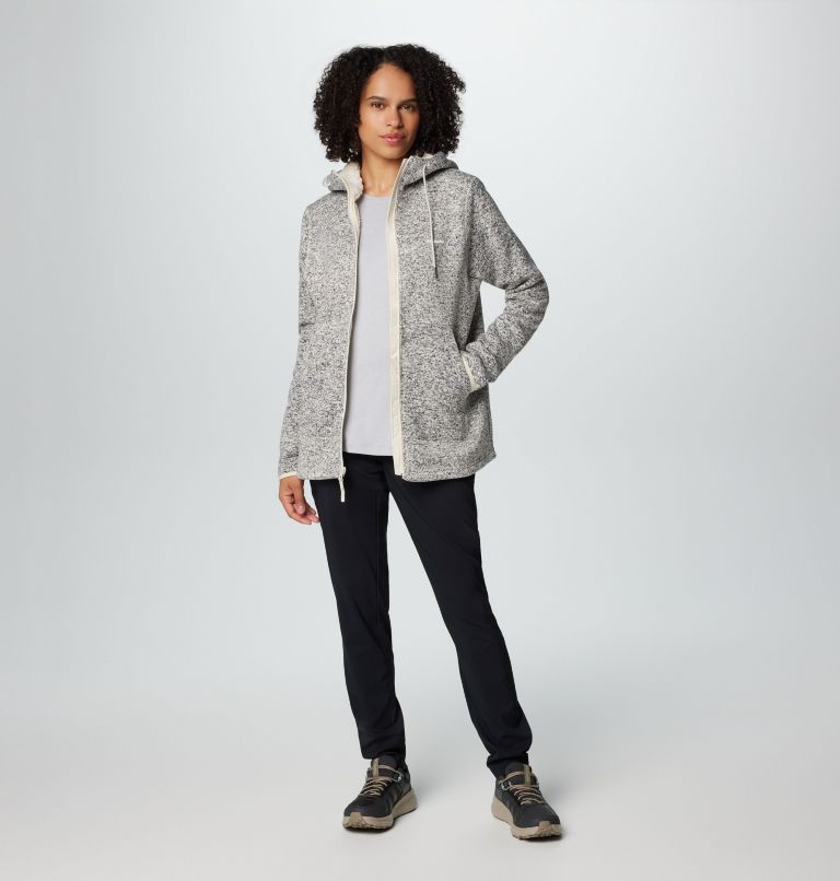 Manteau à fermeture éclair pleine longueur en sherpa Sweater Weather II pour femmes, Color: Chalk Heather, image 3