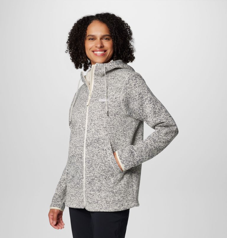 Manteau à fermeture éclair pleine longueur en sherpa Sweater Weather II pour femmes, Color: Chalk Heather, image 4