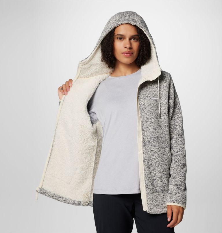 Manteau à fermeture éclair pleine longueur en sherpa Sweater Weather II pour femmes, Color: Chalk Heather, image 6
