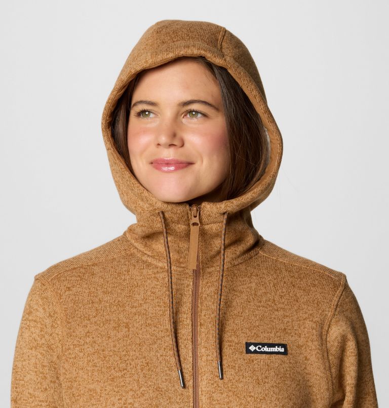 Manteau à fermeture éclair pleine longueur en sherpa Sweater Weather II pour femmes, Color: Camel Brown Heather, image 5