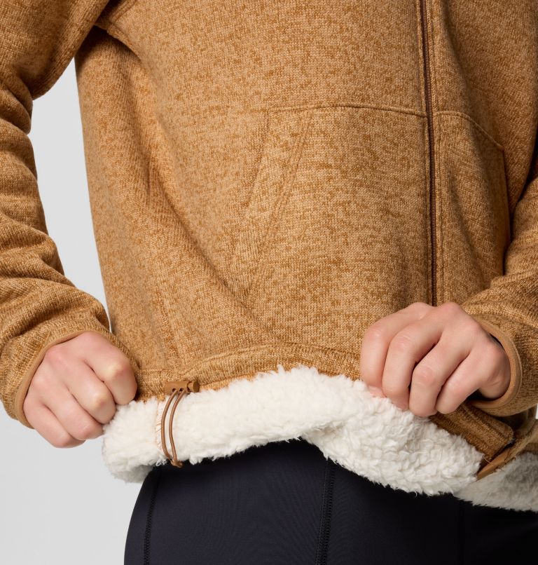 Manteau à fermeture éclair pleine longueur en sherpa Sweater Weather II pour femmes, Color: Camel Brown Heather, image 7