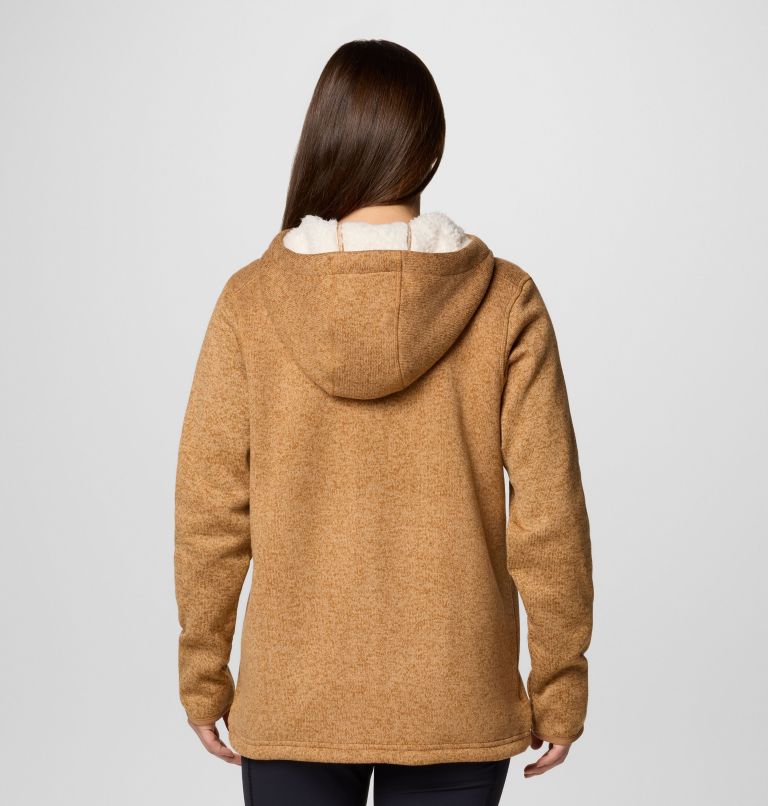 Manteau à fermeture éclair pleine longueur en sherpa Sweater Weather II pour femmes, Color: Camel Brown Heather, image 2
