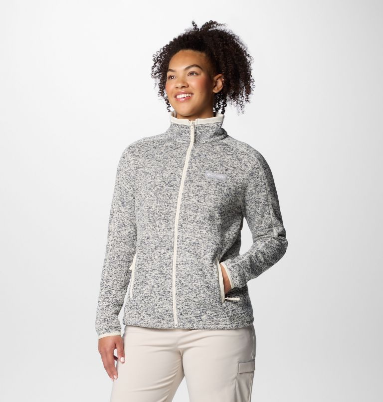 Women's Sweater Weather II Full Zip Jacket, Color: Chalk Heather, image 4
