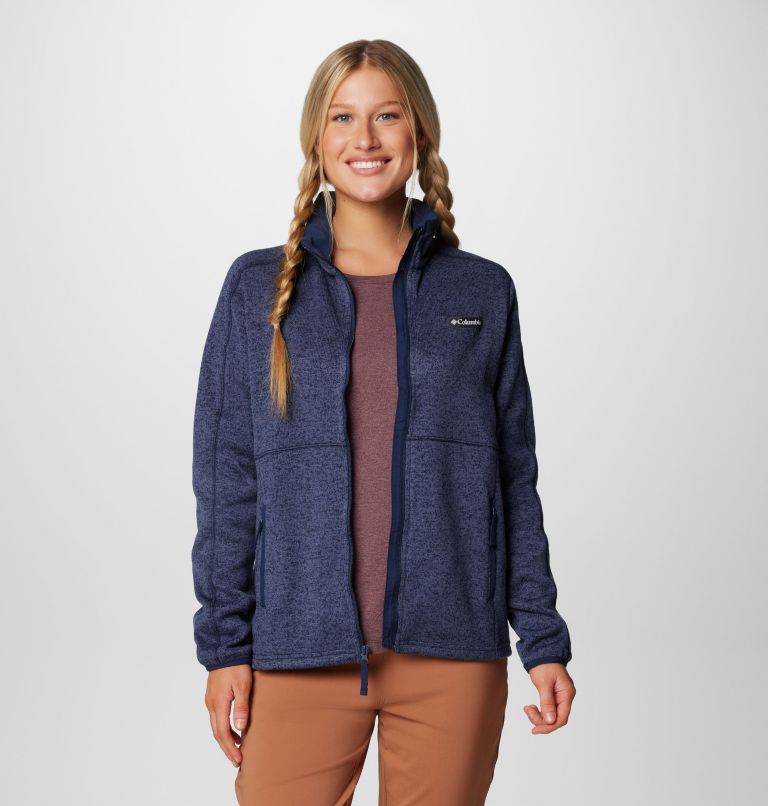 Women's Sweater Weather II Full Zip Jacket, Color: Collegiate Navy, Nocturnal Heather, image 7
