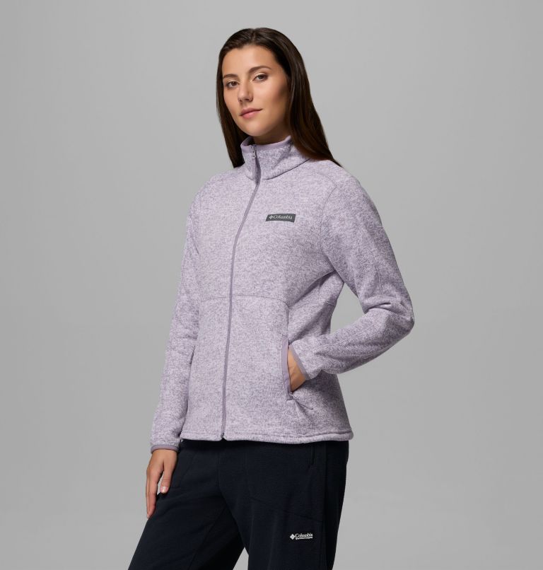Women's Sweater Weather II Full Zip Jacket, Color: Shale Purple Heather, image 4