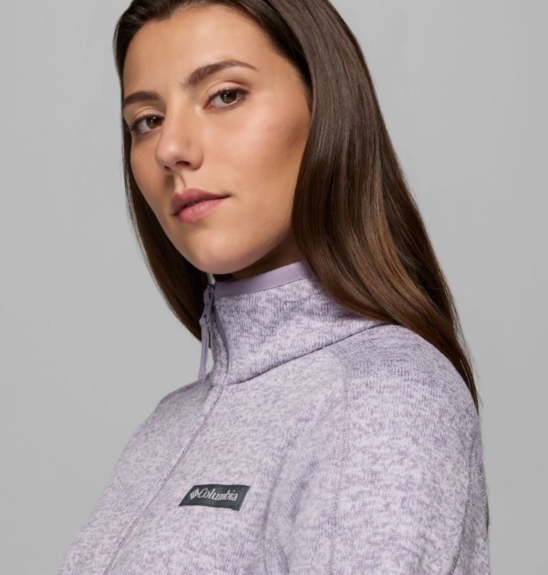 Women's Sweater Weather II Full Zip Jacket, Color: Shale Purple Heather, image 6