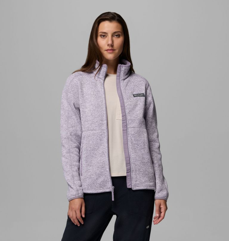 Women's Sweater Weather II Full Zip Jacket, Color: Shale Purple Heather, image 1