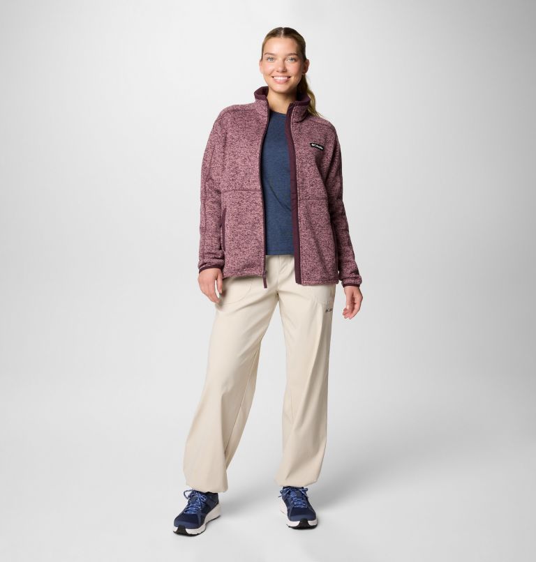 Women's Sweater Weather II Full Zip Jacket, Color: Moonvista, Fig Heather, image 3