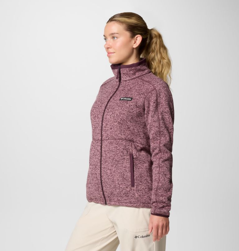 Women's Sweater Weather II Full Zip Jacket, Color: Moonvista, Fig Heather, image 4