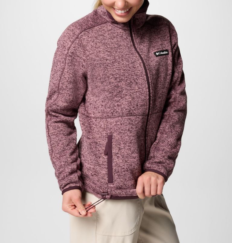 Women's Sweater Weather II Full Zip Jacket, Color: Moonvista, Fig Heather, image 6