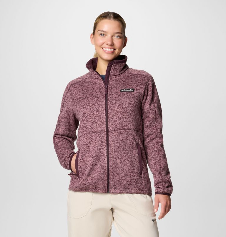 Women's Sweater Weather II Full Zip Jacket, Color: Moonvista, Fig Heather, image 1