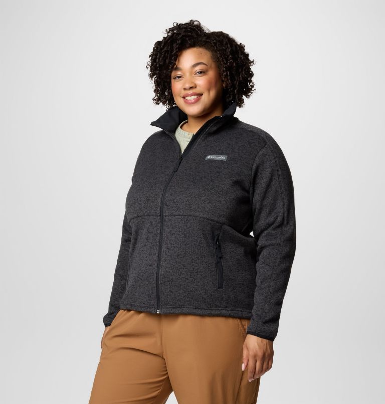Women's Sweater Weather II Full Zip Jacket - Plus Size, Color: Black Heather, image 4