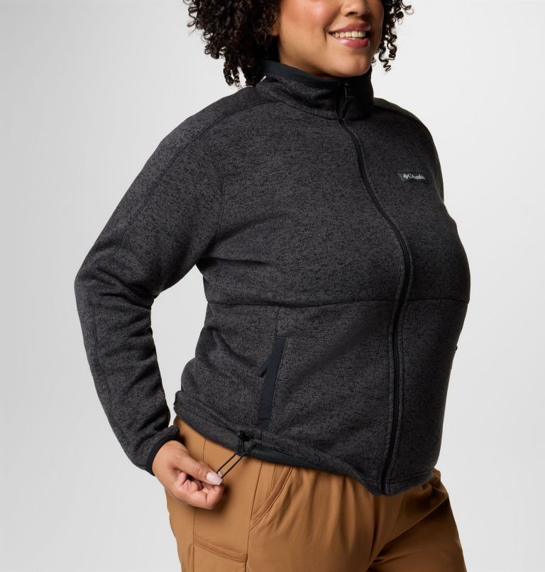 Women's Sweater Weather II Full Zip Jacket - Plus Size, Color: Black Heather, image 6