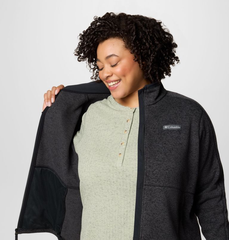 Women's Sweater Weather II Full Zip Jacket - Plus Size, Color: Black Heather, image 7