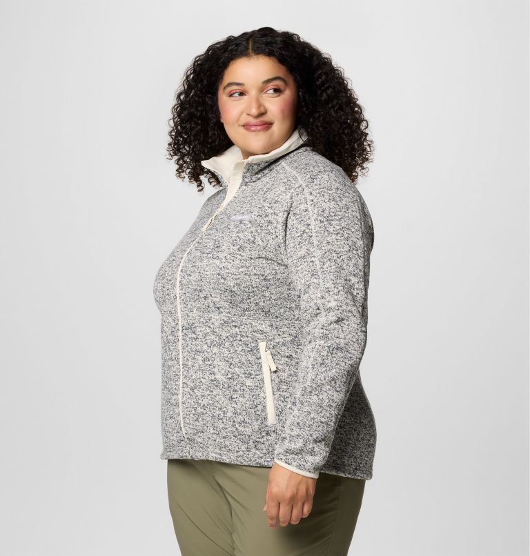 Women's Sweater Weather II Full Zip Jacket - Plus Size, Color: Chalk Heather, image 4