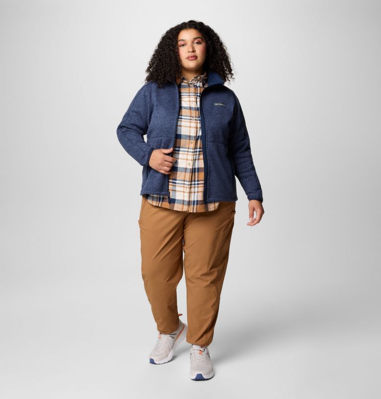 Women's Sweater Weather II Full Zip Jacket - Plus Size, Color: Collegiate Navy, Nocturnal Heather, image 3