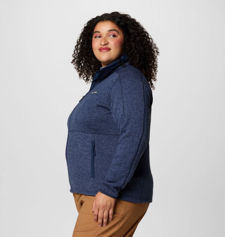 Women's Sweater Weather II Full Zip Jacket - Plus Size, Color: Collegiate Navy, Nocturnal Heather, image 4