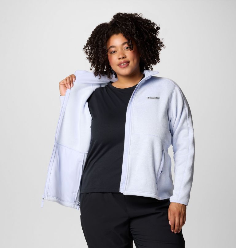 Women's Sweater Weather II Full Zip Jacket - Plus Size, Color: Snowdrift, Blue Hint Heather, image 7