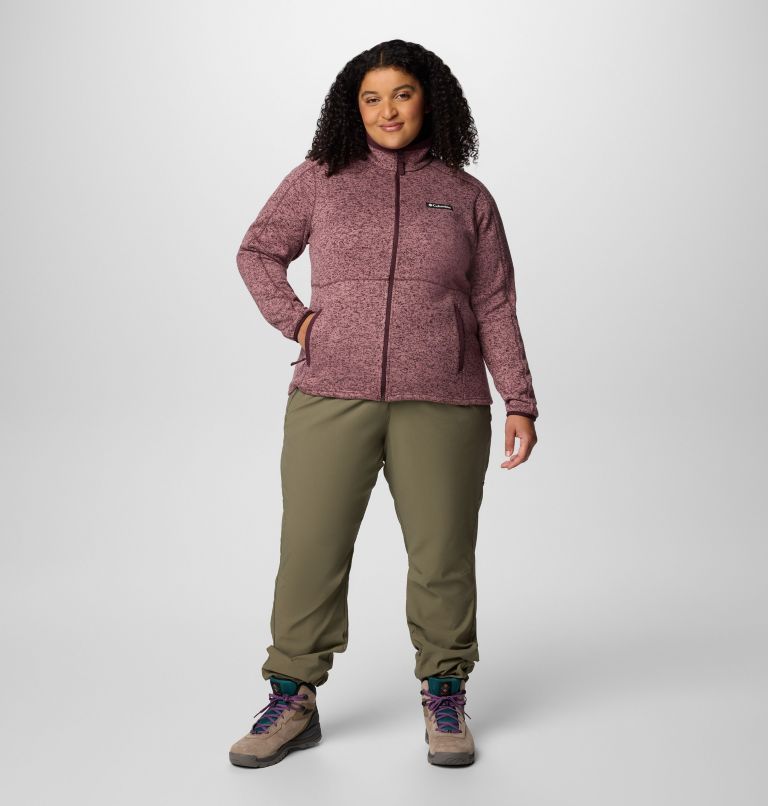 Women's Sweater Weather II Full Zip Jacket - Plus Size, Color: Moonvista, Fig Heather, image 3