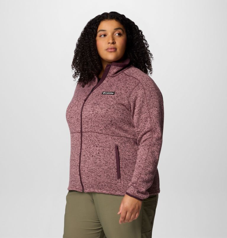 Women's Sweater Weather II Full Zip Jacket - Plus Size, Color: Moonvista, Fig Heather, image 4