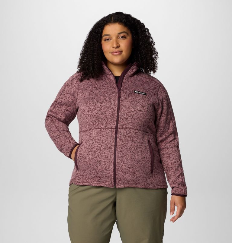 Women's Sweater Weather II Full Zip Jacket - Plus Size, Color: Moonvista, Fig Heather, image 1