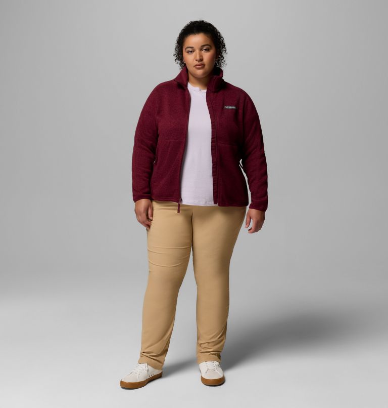 Women's Sweater Weather II Full Zip Jacket - Plus Size, Color: Rich Wine Heather, image 2
