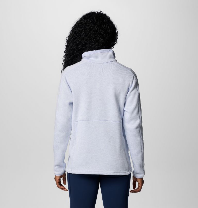 Women's Sweater Weather II Fleece Jacket, Color: Snowdrift, Blue Hint Heather, image 2