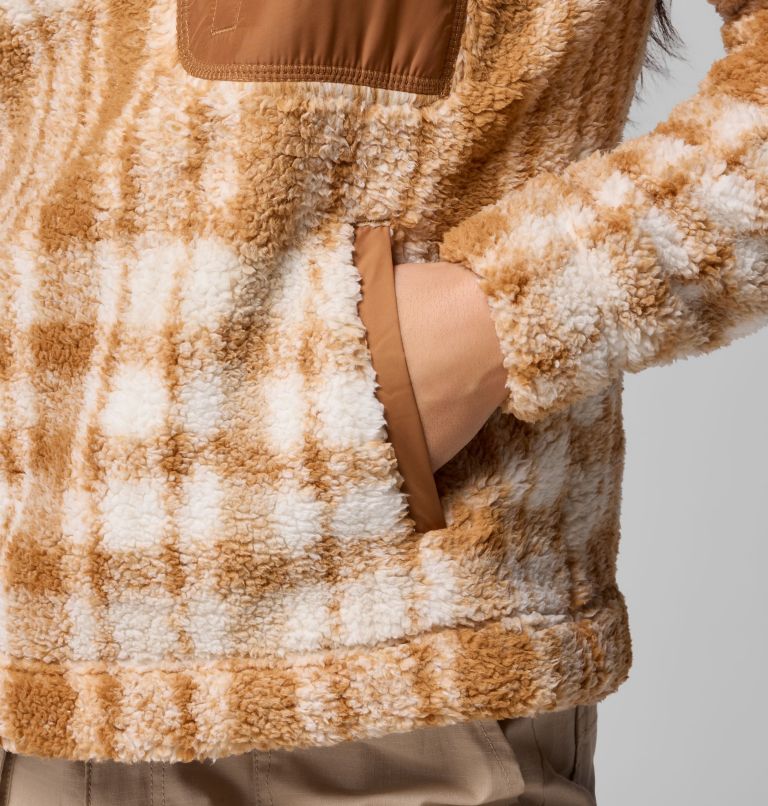 Women's West Bend Quarter Zip II Fleece Pullover, Color: Camel Brown Herringplaid, image 8